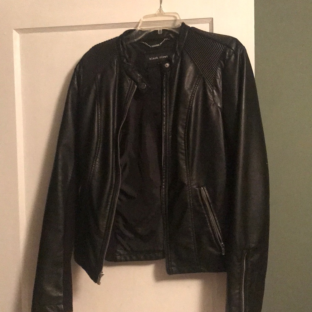 Black faux leather jacket